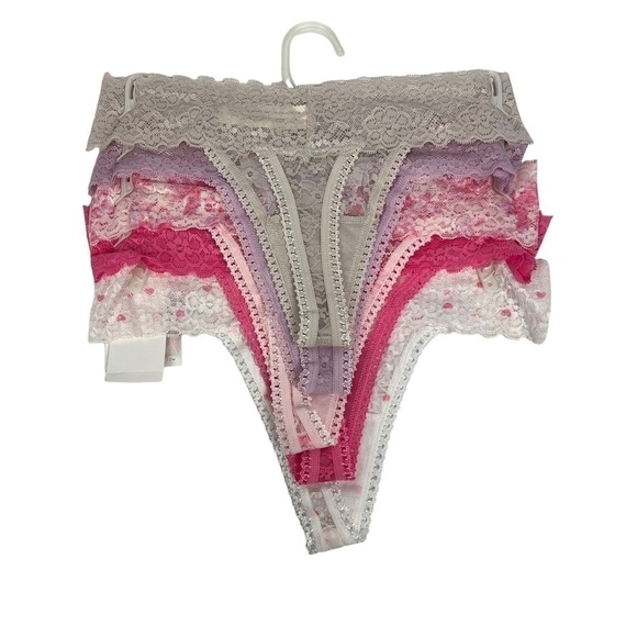 NWT JESSICA SIMPSON Women’s Panties Sz Small Pkg/5 Lace Thongs Multi Colors - Picture 3 of 8